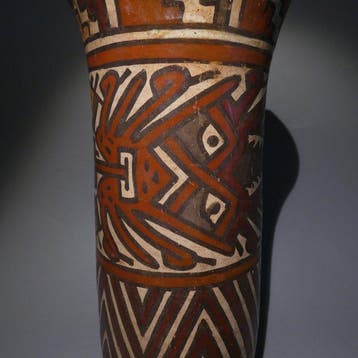 Nazca, Peru, Terracotta, Aardewerk Vas pot. 19,5 cm hoog.