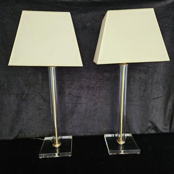 Lampe de table (2) - Plexiglas, Cuivre