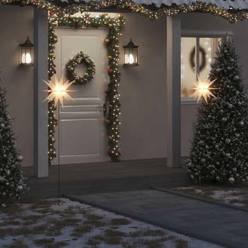 vidaXL Kerstlamp met grondpin en LED inklapbaar 57 cm wit, Diversen, Verzenden, Nieuw