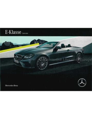 2017 MERCEDES BENZ E-KLASSE CABRIOLET BROCHURE DUITS