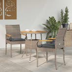vidaXL Tuinstoelen 2 pcs Grijs en Donkergrijs Poly Rattan en, Verzenden, Nieuw