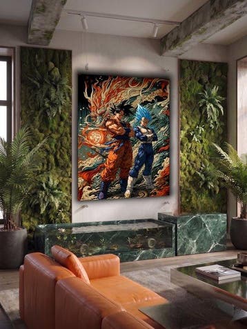 daveY - Goku & Vegeta Echi dOriente – Tela 60x80 cm –, Nieuw