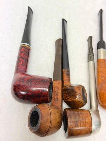 Exclusief Kavel van 6 Vintage Estate-pijpen – o.a. Van der, Nieuw