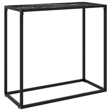 vidaXL Wandtafel 80x35x75 cm gehard glas zwart, Huis en Inrichting, Tafels | Bijzettafels, Verzenden, Nieuw