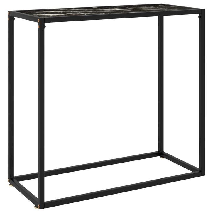 vidaXL Wandtafel 80x35x75 cm gehard glas zwart, Huis en Inrichting, Tafels | Bijzettafels, Nieuw, Verzenden