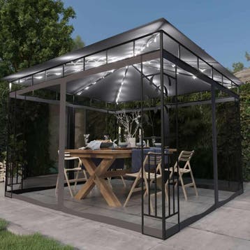 vidaXL Prieel met klamboe LED-lichtslinger 3x3x2,73 m, Verzenden