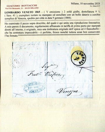 Anciens États italiens - Lombardie-Vénétie 1865 - 2 sous «
