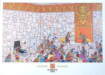 Hergé - 1 Offset Print - Tintin - Le Temple du Soleil - 1996