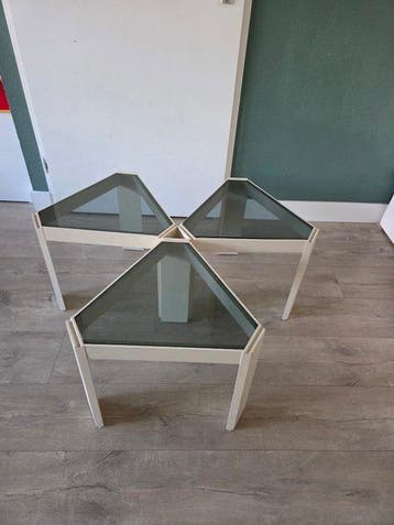 Carlo Cerbaro - Tony Tre - Bijzettafel (3) - Glas, Hout -