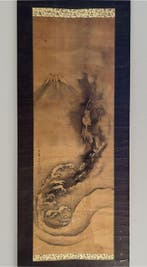 Japanse kunst kakejiku kakemono - wandscroll - Draak die