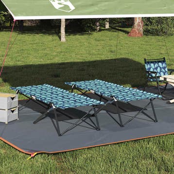 vidaXL Opvouwbaar Campingbed Blad 2 pcs Bossen 206 x 76 x 74, Verzenden, Nieuw