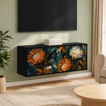 vidaXL Wand gemonteerd TV Kast LOCHEM 102 x 33 x 40 cm Zwart, Verzenden