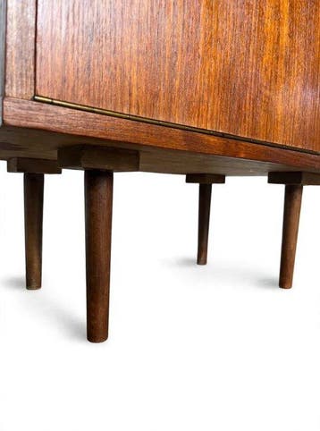 Kast - Teak, Hout - Vintage Deens Teak Platenkast / Bar, Antiek en Kunst