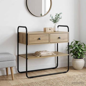 vidaXL Consoletafel Artisanaal eiken 100 x 40 x 75 cm, Verzenden