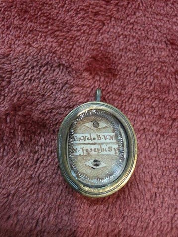 Antiek Reliekhouder - Messing, Glas, Textiel - 1850-1900 -, Antiek en Kunst