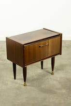 Table de chevet - Acajou, Laiton - Table de chevet vintage