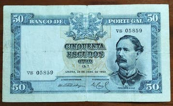 Portugal. - 4 Banknotes - various dates (Zonder