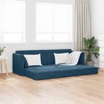 vidaXL Vloerslaapbank / zetel Blauw 213 x 70 x 77 cm Fluweel, Maison & Meubles, Verzenden