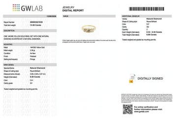 Zonder minimumprijs - Ring - 14 karaat Geel goud - 1.18ct.