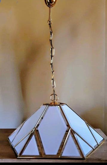 Plafondlamp - Glas, Messing, Huis en Inrichting, Nieuw