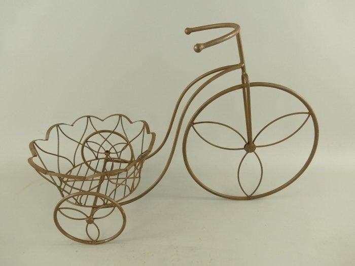 Bloempot - Metaal - Bike model, Antiek en Kunst, Kunst | Designobjecten