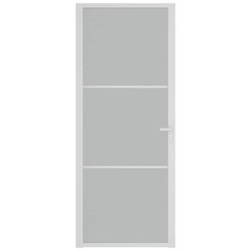 vidaXL Binnendeur 83x201,5 cm matglas en aluminium wit, Verzenden