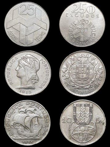Portugal. Escudo Lote 3 moedas Prata Portugal (Zonder