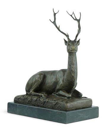 Prosper Lecourtier (1855-1924) - after - sculptuur, Cerf, Antiek en Kunst