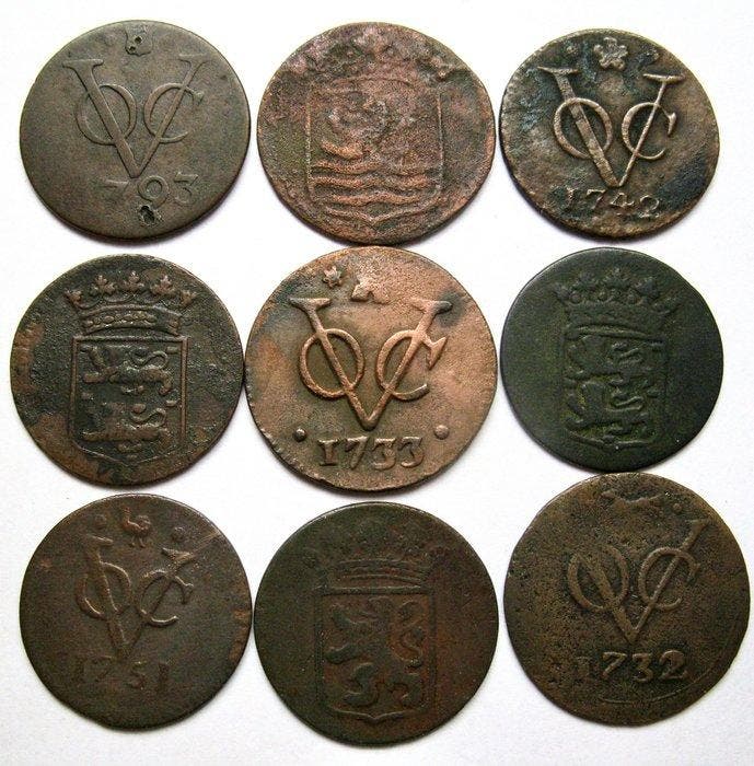 Nederlands-Indië. Koloniaal. VOC Duiten | 1732-1793 |, Postzegels en Munten, Munten | Nederland