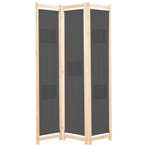 vidaXL Kamerscherm met 3 panelen 120x170x4 cm stof grijs, Verzenden