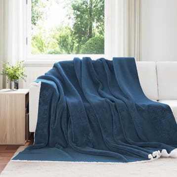 vidaXL plaid Marineblauw 220 x 240 cm 2.67 kg Fleece, Verzenden, Nieuw