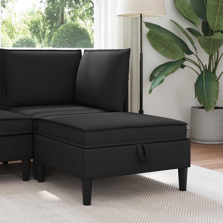 vidaXL Sofa Kruk met Opbergruimte Zwart Fluweel, Maison & Meubles, Canapés | Salons, Envoi