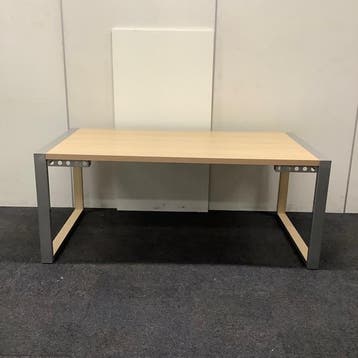vergadertafel 180x94 cm, MDF blad licht beuken - grijs, Bureau