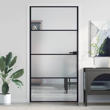 vidaXL Binnendeur smal 102,5x201,5 cm gehard glas en, Doe-het-zelf en Bouw, Deuren en Vliegenramen, Verzenden
