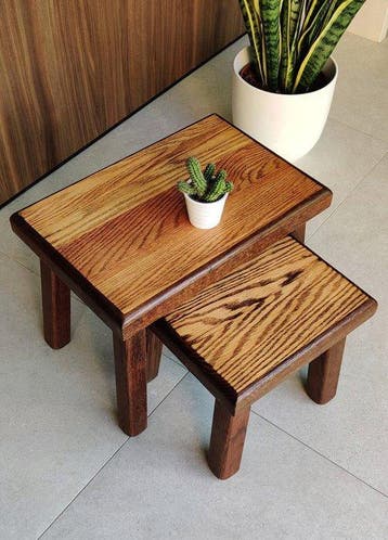Tables gigognes - Chêne - Deux tables d’appoint