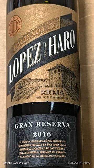 2016 Hacienda Lopez de Haro - Rioja Gran Reserva - 6 Flessen, Nieuw