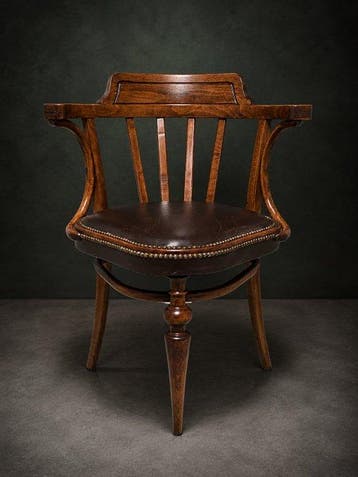 Thonet - Chaise de bureau - Bois, Cuir - Thonet Vienne (?)