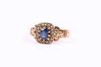 Bague - 14 carats Or jaune - saphir et perle de grain, Bijoux, Sacs & Beauté