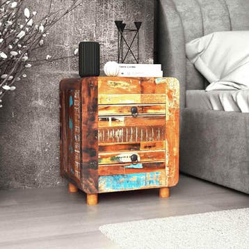 vidaXL Nachtkastje 43x33x51 cm massief gerecycled hout, Huis en Inrichting, Verzenden, Nieuw