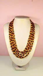 Gepolijst - Barnsteen - Long Baltic Amber necklace - Cherry