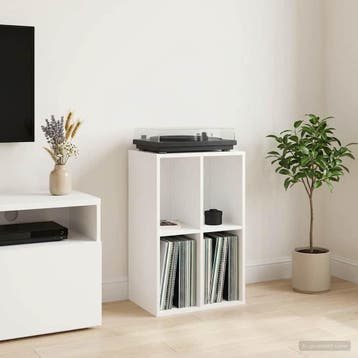 vidaXL Platenkast Wit 44,5 x 36,5 x 74,5 cm Bewerkt hout, Verzenden