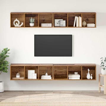 vidaXL Tv-meubelset 4 pcs Oud Hout 37 x 37 x 107 cm Bewerkt, Verzenden, Nieuw