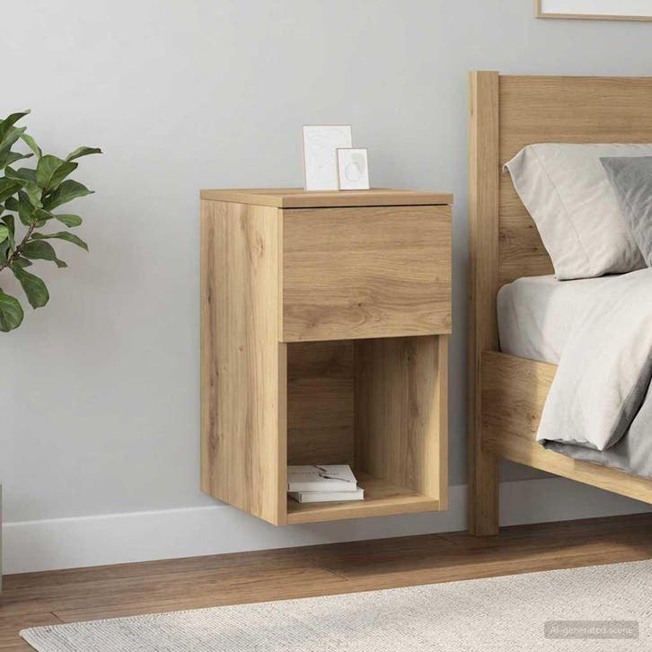 vidaXL Bedkast Artisanaal eiken 29 x 31,5 x 49 cm Bewerkt, Huis en Inrichting, Slaapkamer | Nachtkastjes, Nieuw, Verzenden