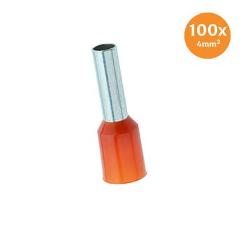 Adereindhuls Geïsoleerd 4mm² Oranje 100 stuks, Ophalen of Verzenden