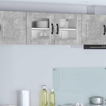 vidaXL Wandglas Kasten LUCCA Betongrijs 80 x 31 x 40 cm, Verzenden, Nieuw
