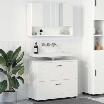 vidaXL Badkamermeubel Set 2 st Wit 76,5 x 35 x 64 cm, Verzenden, Nieuw