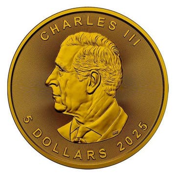 Canada. 5 Dollars 2025 1 oz Maple Real Leaf Canada Flag 24k