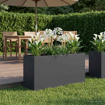 vidaXL Plantenbak Antraciet 100 x 30 x 50 cm Koudgewalst, Verzenden