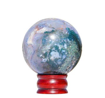 Sphère druzy dagate mousse verte naturelle 105 mm – Boule