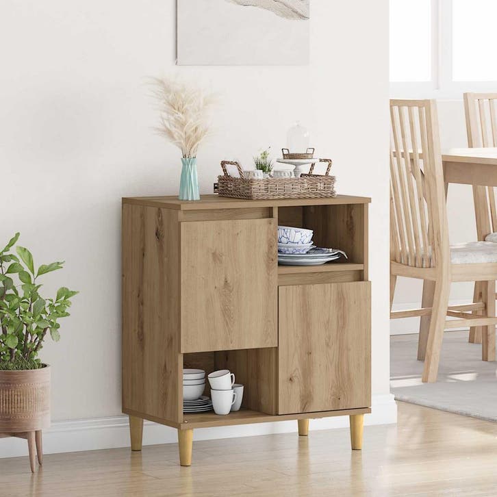 vidaXL Dressoir artisanaal eikenkleurig 35 x 60 x 70 cm, Huis en Inrichting, Kasten | Dressoirs, Nieuw, Verzenden